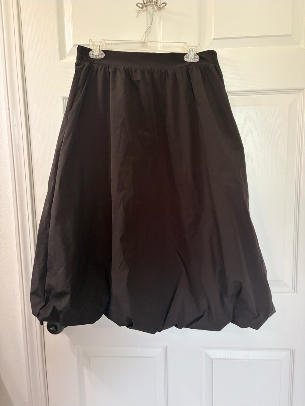 MELLODAY Black A-Line Bubble Hem Skirt